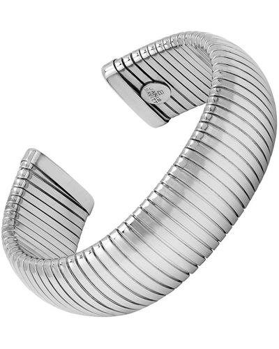 Janis Savitt Large Rhodium Plated Cobra Cuff Bracelet - Metallic