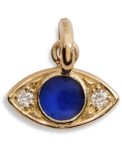 Gigi Clozeau Diamond Yellow Gold Lapis Eye Charm - Blue