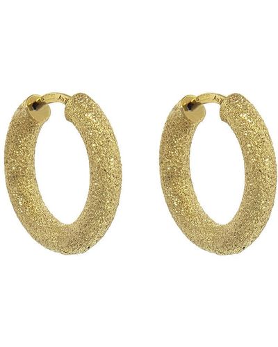 Carolina Bucci Florentine Finish 18k Yellow Gold Round Huggy Hoop Earrings - Metallic