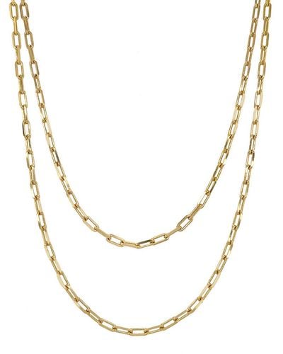 Retrouvai Long Link Chain Yellow Gold Necklace - Metallic