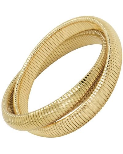 Janis Savitt Small Yellow Gold Plated Double Cobra Bracelet - Metallic