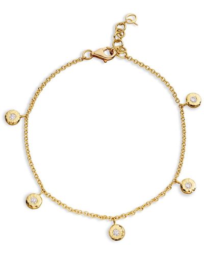 Octavia Elizabeth Five Diamond Nesting Gem Yellow Gold Bracelet - Metallic