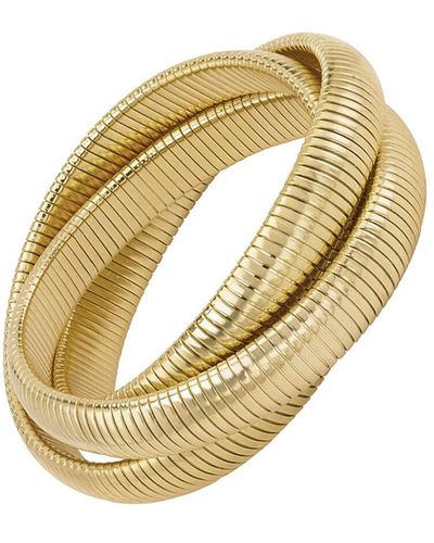 Janis Savitt Small Yellow Gold Plated Triple Cobra Bracelet - Metallic