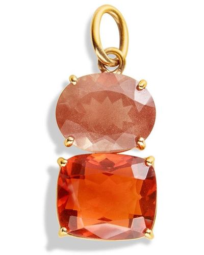 Irene Neuwirth One-of-a-kind Sunstone Oval And Fire Opal Rose Gold Charm - Metallic