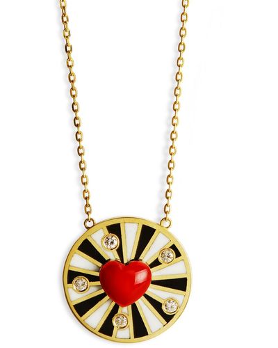 L'Atelier Nawbar Spiral Heart Yellow Gold Pendant Necklace - White