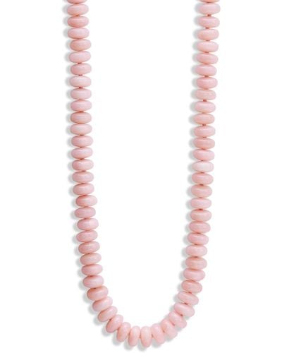 Irene Neuwirth 8mm Pink Opal Beaded Candy Rose Gold Necklace
