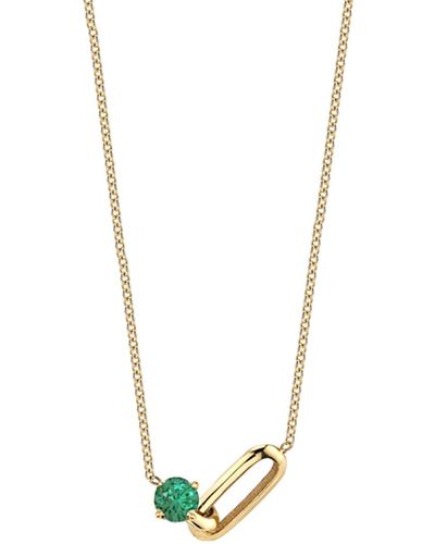 Lizzie Mandler Emerald Og Link Yellow Gold Necklace - Metallic