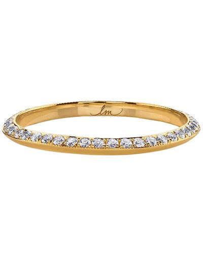 Lizzie Mandler One Sided Petite Pavé Knife Edge Band Yellow Gold Ring, 7 - White