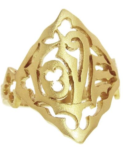 Cathy Waterman 22k Yellow Gold Love Ring, 6.5 - Metallic