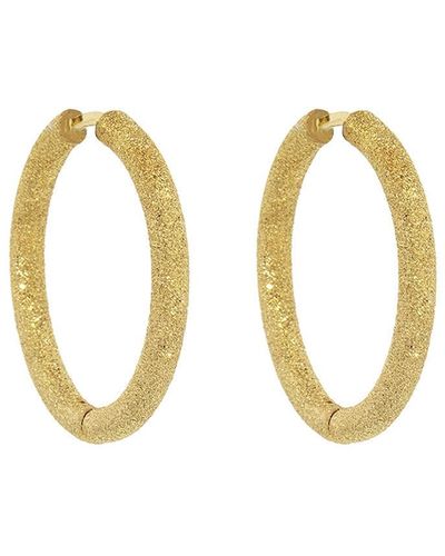 Carolina Bucci Florentine Finish 18k Yellow Gold Thick Small Hoop Earrings - Metallic