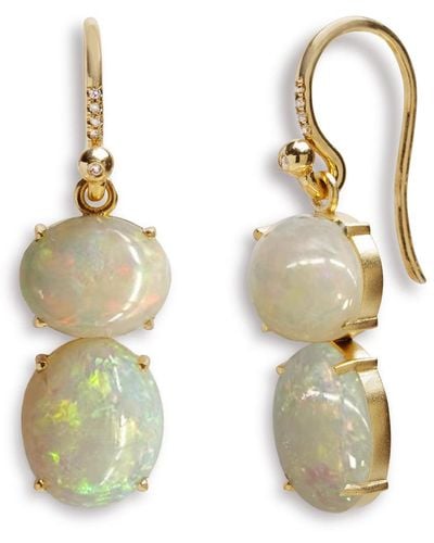 Irene Neuwirth One-of-a-kind Opal Yellow Gold Earrings - White