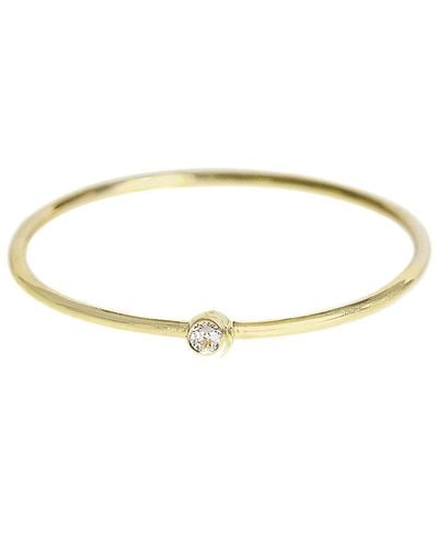 Jennifer Meyer Thin Diamond Yellow Gold Stacking Ring, 5 - White