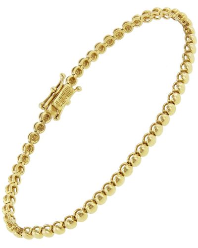 Jennifer Meyer Mini Bezel Yellow Gold Tennis Bracelet - Metallic