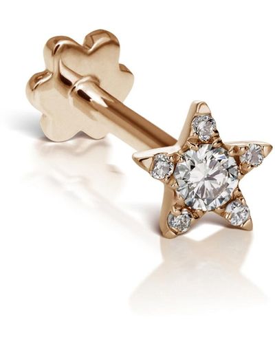 Maria Tash 4.5mm Diamond Star Rose Gold Single Earring - Metallic