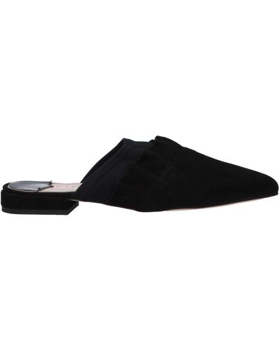 CafeNoir Mules & Clogs Soft Leather, Textile Fibers - Black