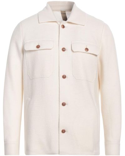 Eleventy Ivory Shirt Wool, Polyester, Polyurethane - Natural