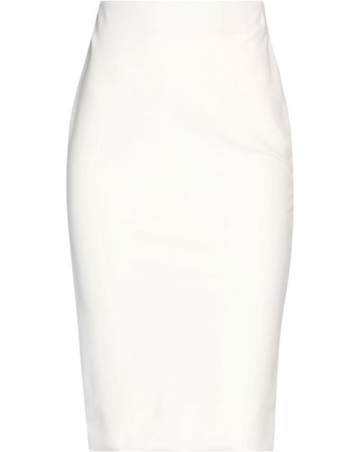 Soallure Midi Skirt Polyester, Elastane - White