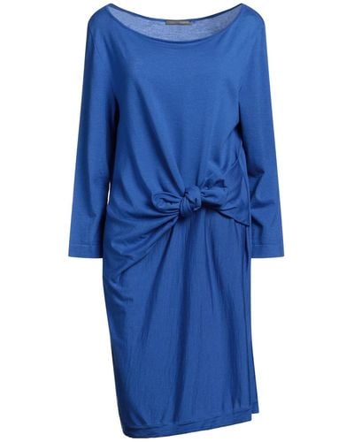 Alberta Ferretti Midi Dress Virgin Wool, Silk, Cashmere - Blue