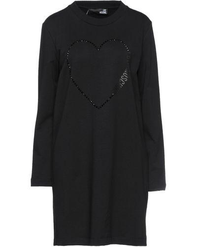 Love Moschino Mini Dress Cotton, Elastane - Black