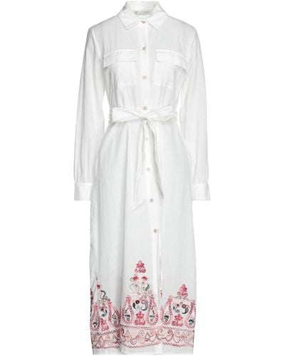 CafeNoir Midi-Kleid - Weiß
