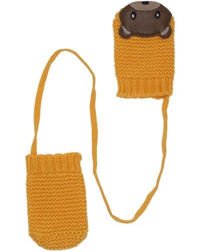 Fendi Gloves Cashmere, Lambskin - Orange