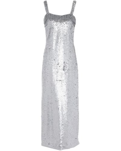 Vivetta Sequined Maxi Dress W/ Fringes - Metallic