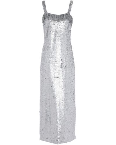 Vivetta Sequined Maxi Dress W/ Fringes - White