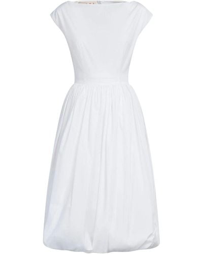 Marni Kleid mit U-Boot-Ausschnitt - Weiß