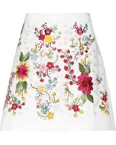 WANDERING Mini Skirt Cotton, Linen - White