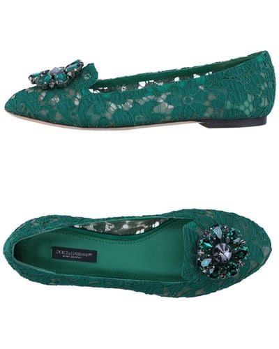 Dolce & Gabbana Loafers Viscose, Cotton, Polyamide - Green