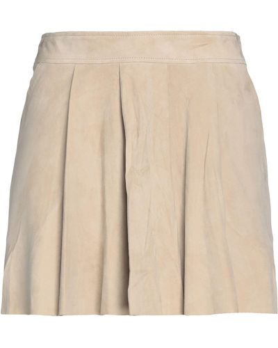 Rossopuro Mini Skirt Soft Leather - Natural