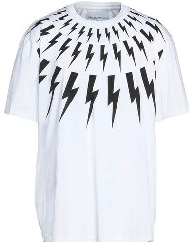 Neil Barrett Fairisle Thunderbolt T-shirt - White