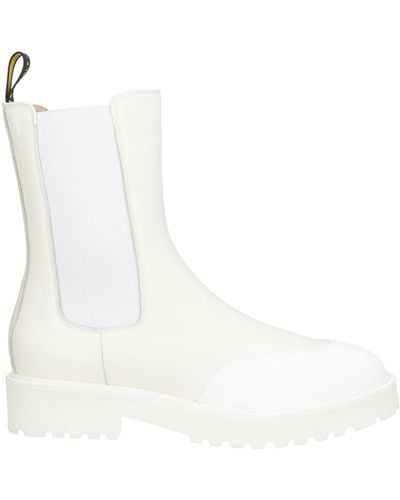 Doucal's Cream Ankle Boots Soft Leather, Textile Fibres - White