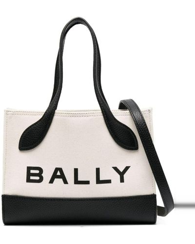 Bally Borsa a blocchi di colore con stampa del logo - Nero