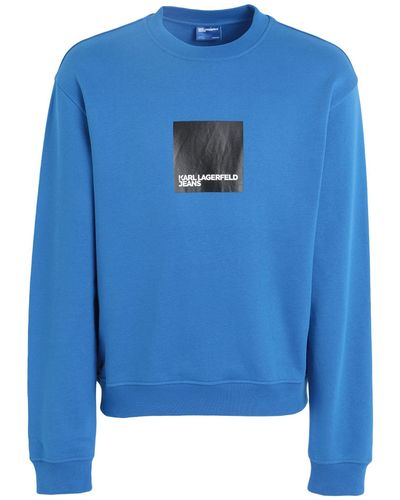 Karl Lagerfeld Klj Regular Logo Sweat Sweatshirt Organic Cotton, Recycled Polyester - Blue