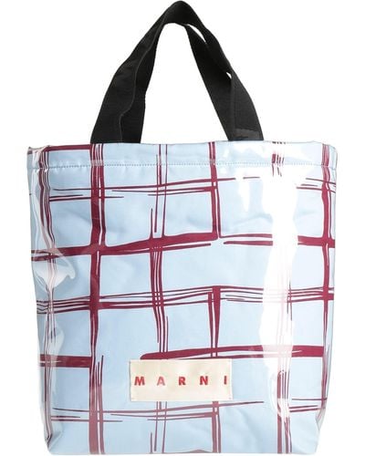 Marni Sky Handbag Polyurethane, Cotton, Linen - Blue