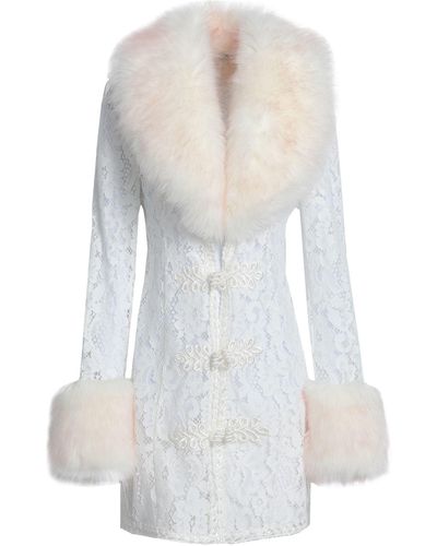 Alessandra Rich Overcoat & Trench Coat - White