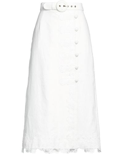 Zimmermann Midi Skirt - White