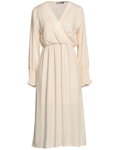 Boutique De La Femme Midi Dress - Natural