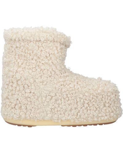 Moon Boot Ivory Ankle Boots Shearling - Natural