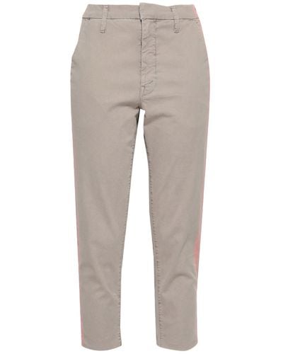 Mother Cropped Trousers - Grey