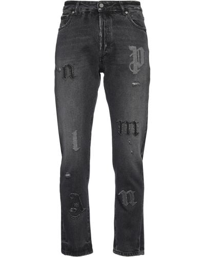 Palm Angels Jeans Cotton, Leather - Grey