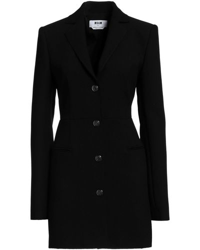 MSGM Overcoat & Trench Coat - Black