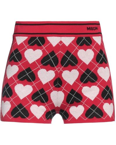 MSGM Shorts & Bermuda Shorts Viscose, Polyester - Red