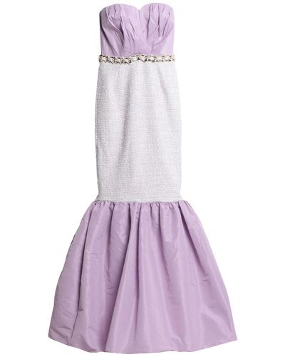 Elisabetta Franchi Lilac Maxi Dress Polyester, Cotton, Polyamide, Viscose - Purple