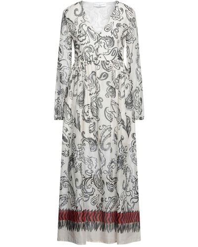 SKILLS & GENES Ivory Maxi Dress Cotton - Grey