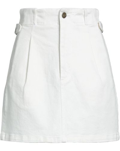 The Mannei Denim Skirt - White