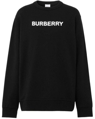 Burberry Sweat-shirt Black Crewneck avec logo - Noir