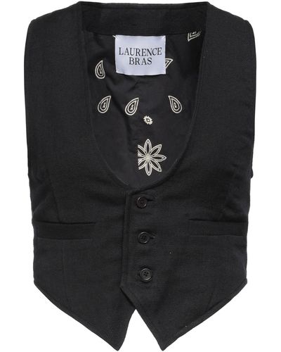 Laurence Bras Tailored Vest Cotton, Linen - Black