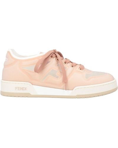 Fendi Match Trainers In Lycra® And White Micromesh - Pink